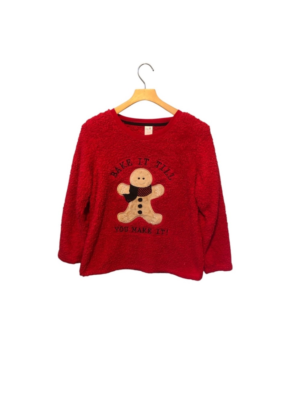 Sweet Treasures Red Fleece Gingerbread Sweatshirt Size Medium (8/10)